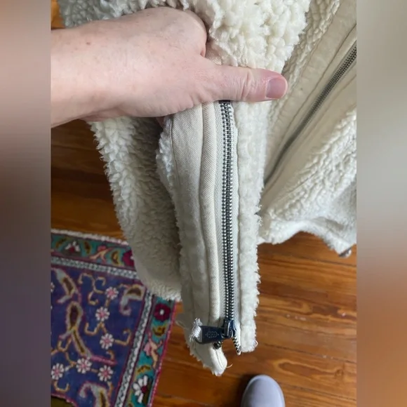 FP Movement by Free People Oversized Cream Teddy Zip Jacket - Picture 8 of 14